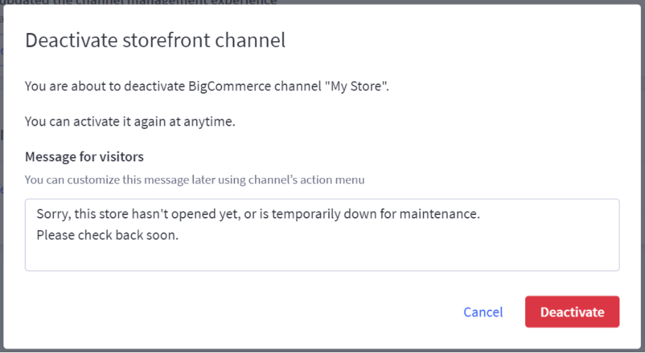 Setting Store as Down for Maintenance